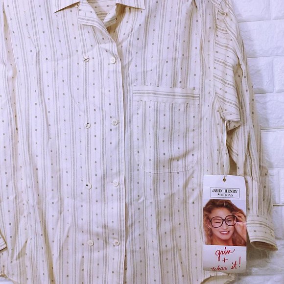 New Vintage 80s Double-Breasted Oversize Shirt - Picture 3 of 8